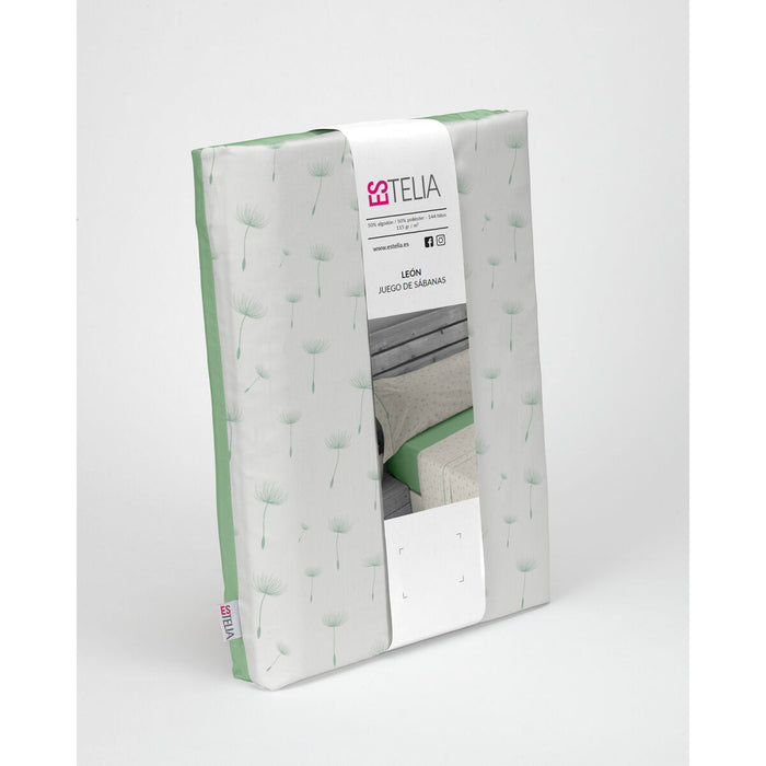 Juego de Sábanas Alexandra House Living Estelia Verde Cama de 135/140 3 Piezas