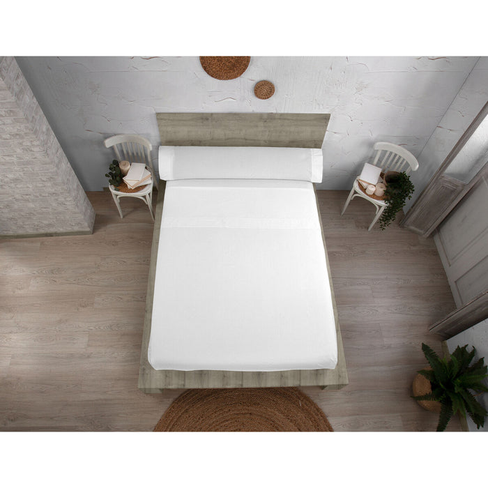 Juego de Sábanas Alexandra House Living QUTUN Blanco Cama de 90 3 Piezas