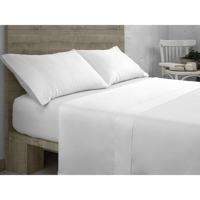 Alexandra House Living Fitted Sheet QUTUN White 90 x 200 cm 90 x 1 x 200 cm