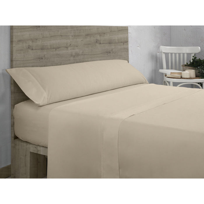 Alexandra House Living Fitted Sheet QUTUN Taupé 140 x 1 x 200 cm