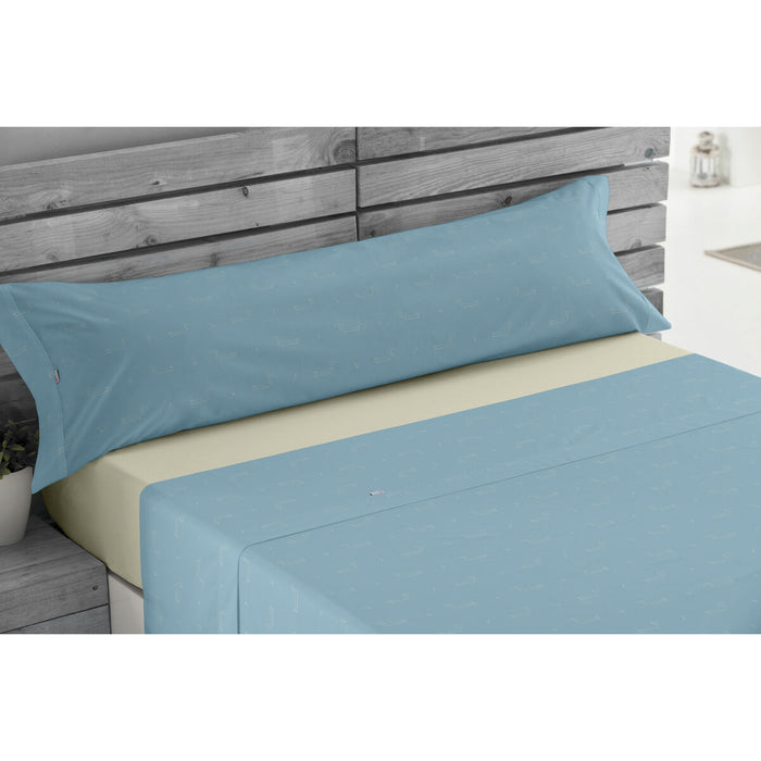 Alexandra House Living Cuca Blue Sheet Set 105 Bed 3 Pieces