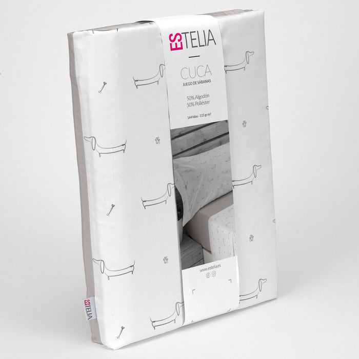 Alexandra House Living Cuca Grey Sheet Set, 200 cm Bed, 4 Pieces