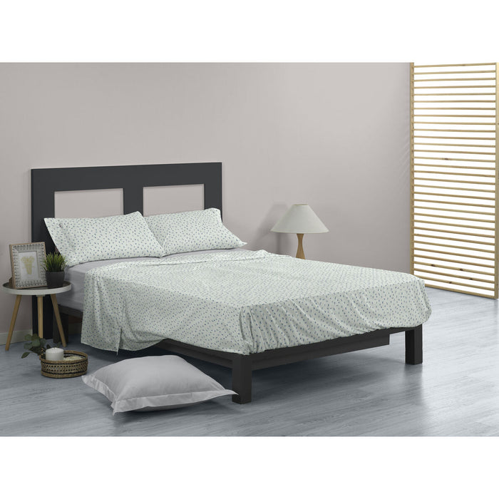 Juego de Sábanas Alexandra House Living Iber Azul Cama de 180 4 Piezas