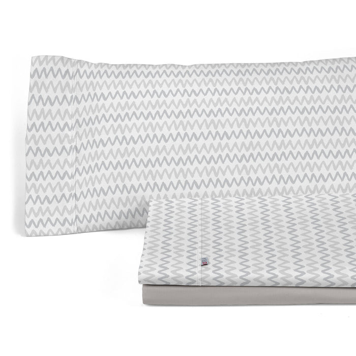 Juego de Sábanas Alexandra House Living Cloe Gris Cama de 200 4 Piezas