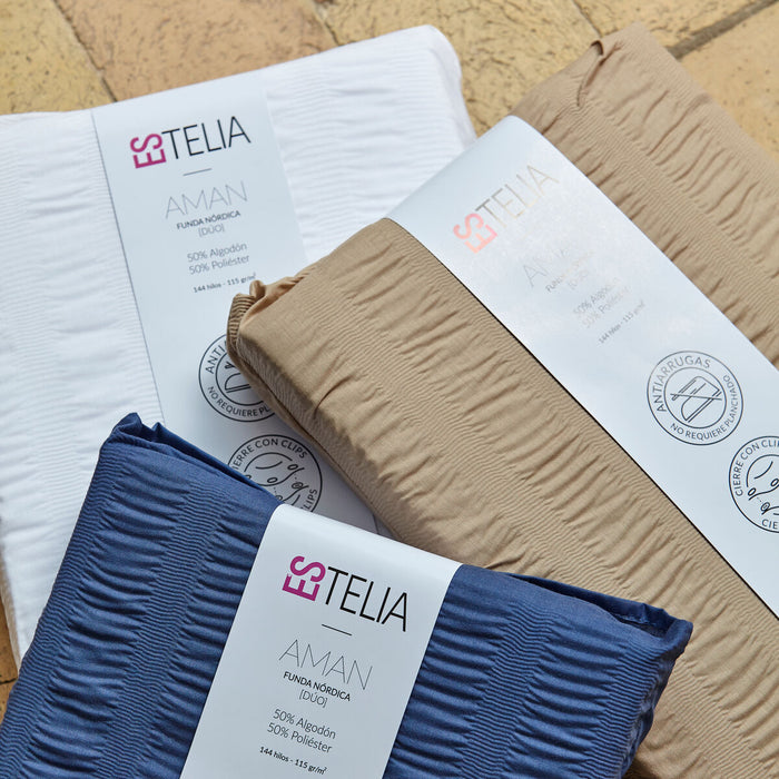 Alexandra House Living Amman Blue Duvet Cover Set, 2 Pieces, 90 cm Bed