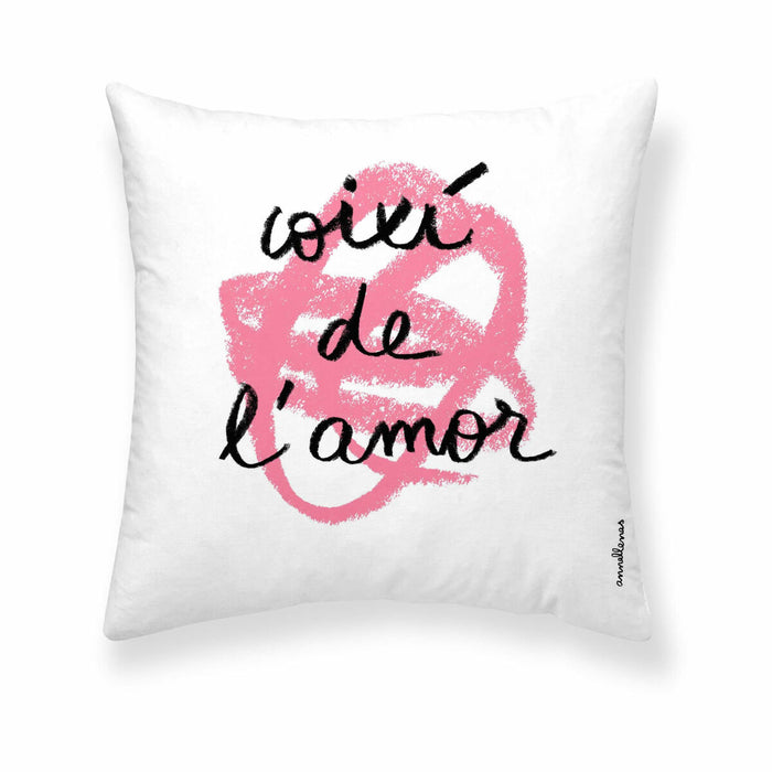 Decolores Cushion Cover Love in Catalan 50 x 50 cm Catalan Cotton