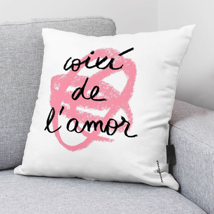 Decolores Cushion Cover Love in Catalan 50 x 50 cm Catalan Cotton