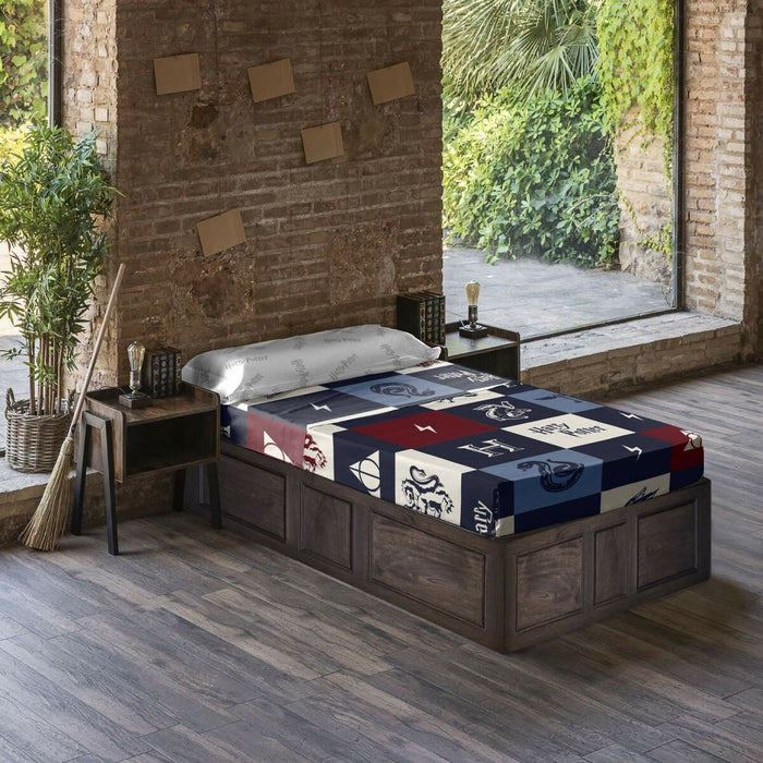 Juego de Sábanas Harry Potter Hogwarts Azul Multicolor Cama de 90 160 x 270 cm 160 x 200 cm