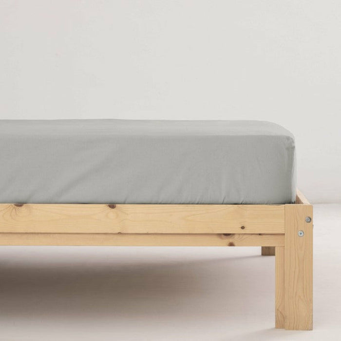 Fitted Sheet Colored Plain Pearl 160 x 200 cm Plain