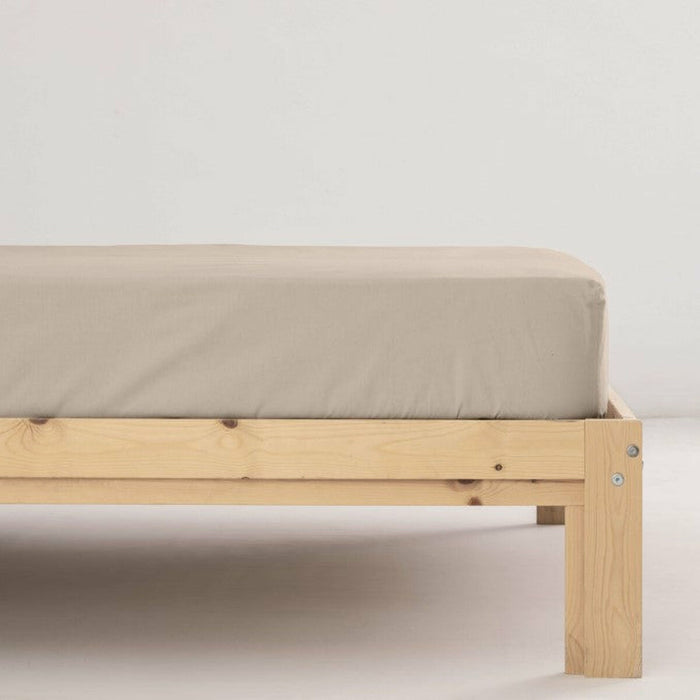 Plain Beige Discolored Fitted Sheet 180 x 200 cm Plain