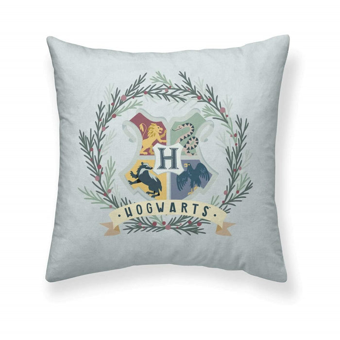 Harry Potter Hogwarts Christmas Cushion Cover Light Grey 50 x 50 cm