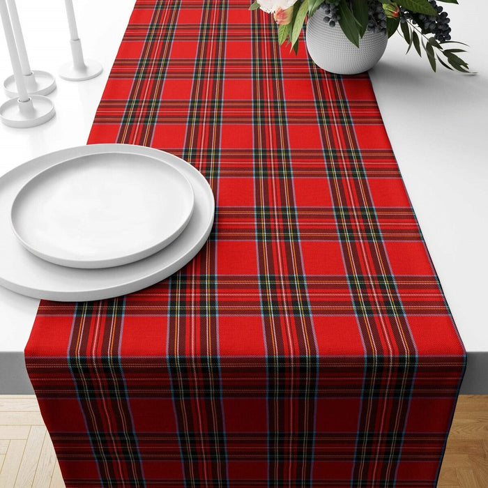 Belum Velvet Table Runner Large Multicoloured Scottish Check 50 x 145 cm Scottish