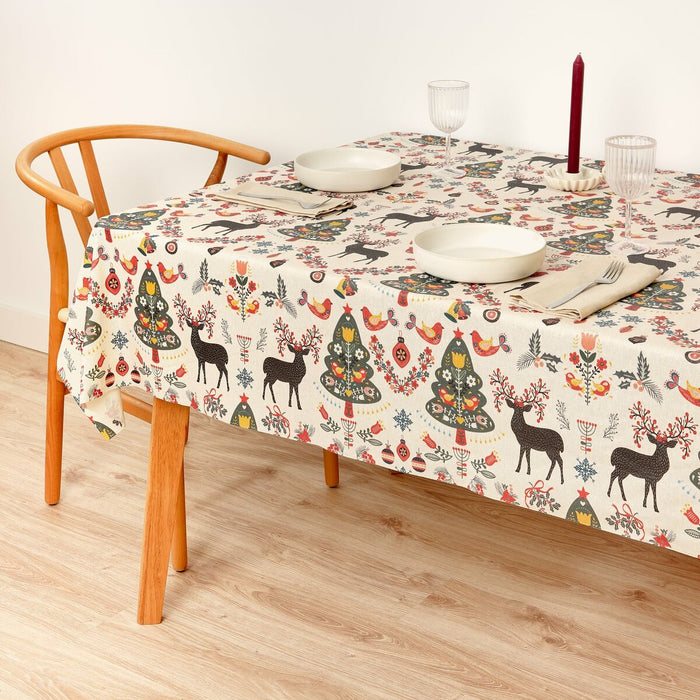 Resin stain-resistant tablecloth Moiré Merry Christmas 100 x 140 cm