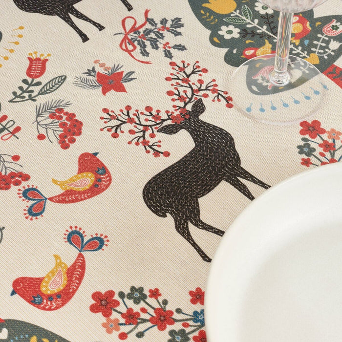 Resin stain-resistant tablecloth Moiré Merry Christmas 100 x 140 cm