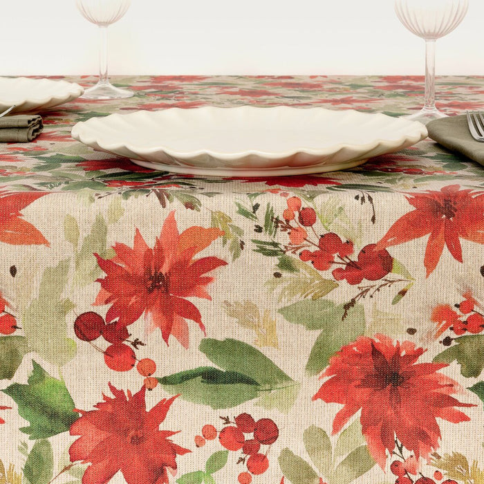 Resin stain-resistant tablecloth Moiré Merry Christmas 200 x 140 cm