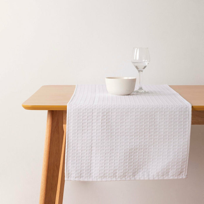 Belum Waffle White Table Runner 45 x 140 cm