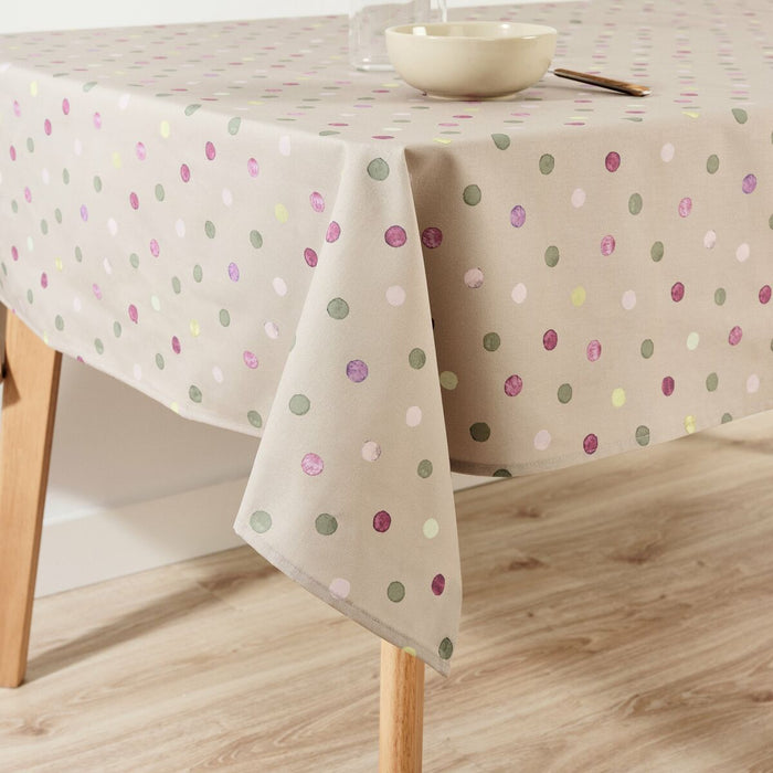Belum 0120-357 Brown Tablecloth 200 x 155 cm Polka Dots