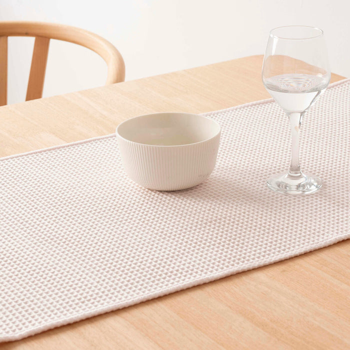 Belum Waffle Table Runner Light Pink 45 x 140 cm
