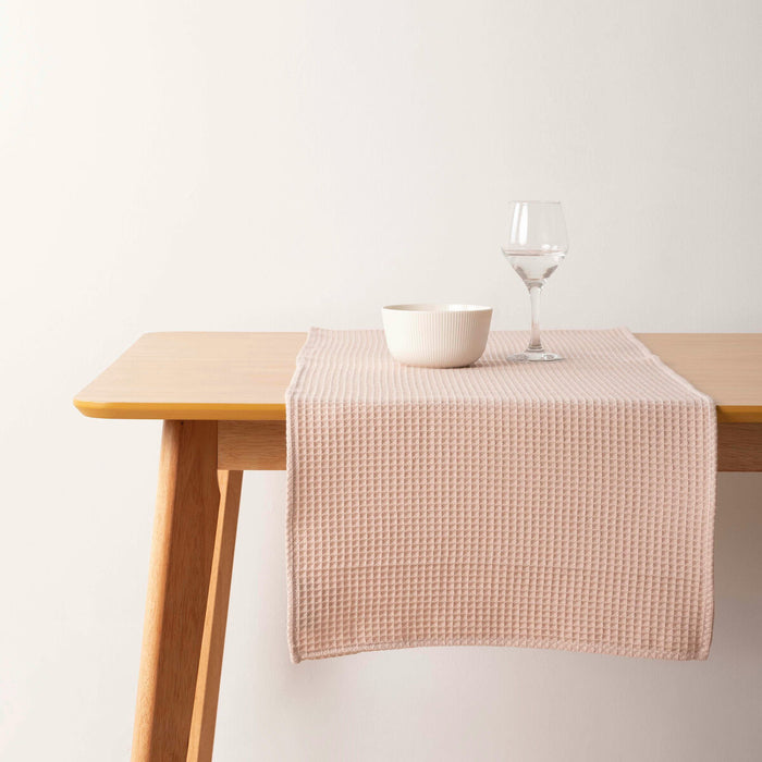 Belum Waffle Table Runner Light Pink 45 x 140 cm