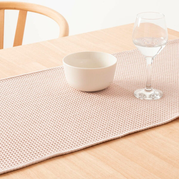 Belum Waffle Table Runner Light Pink 45 x 140 cm