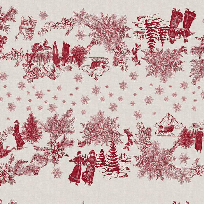 Mantel resinado antimanchas Muaré Christmas Toile 140 x 140 cm