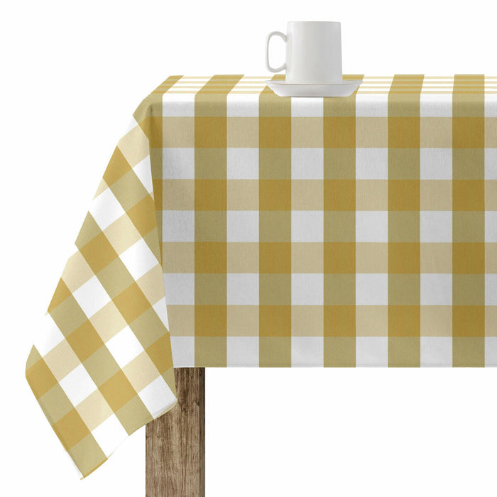 Belum Mustard Check Stain-Resistant Tablecloth 250 x 140 cm