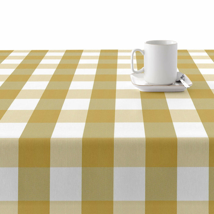 Belum Mustard Check Stain-Resistant Tablecloth 250 x 140 cm