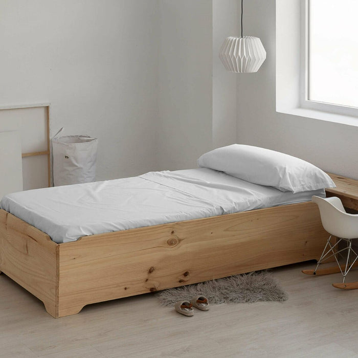 Decolores Plain White Fitted Sheet 160 x 200 cm