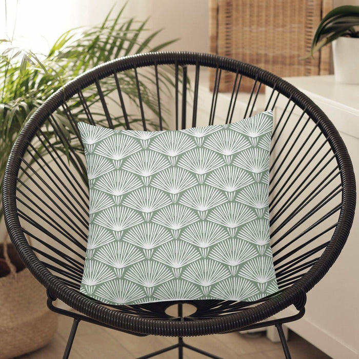 Belum Asena 4 White Green Filled Cushion 50 x 50 cm