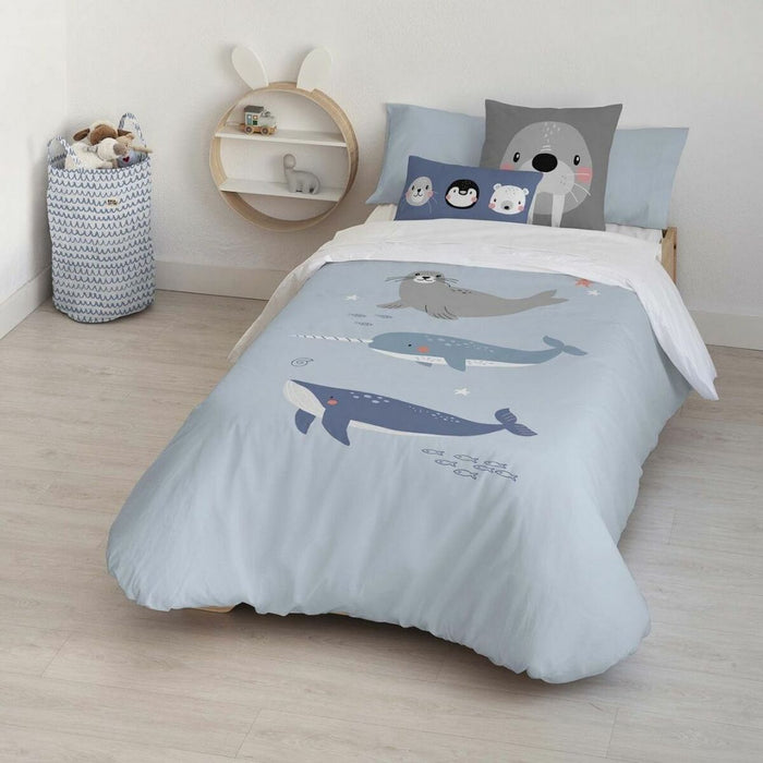 Kids&amp;Cotton Tabor Big Blue Duvet Cover Set 155 x 220 cm
