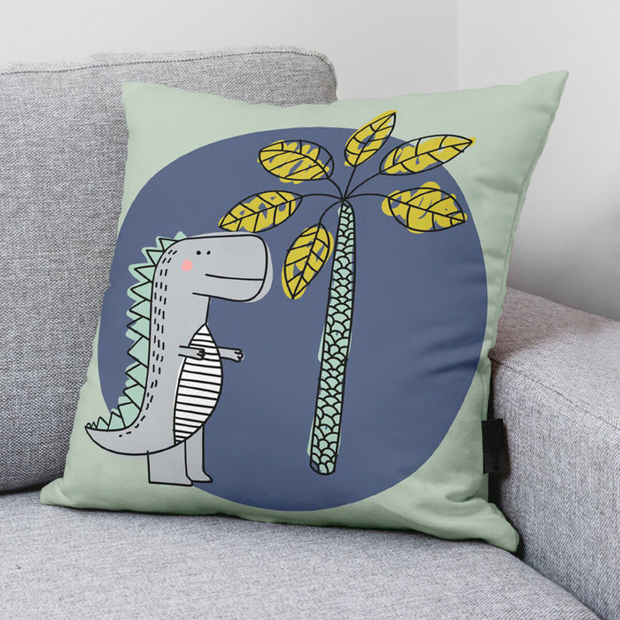 Kids&amp;Cotton Italo A Mint Cushion Cover 50 x 50 cm Dinosaur