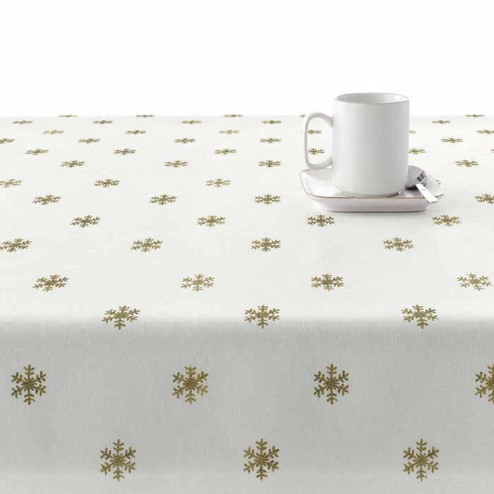 Belum Snowflakes Gold stain-resistant resin tablecloth 250 x 140 cm
