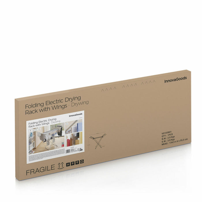 Drywing InnovaGoods 20-Bar 230W Folding Electric Clothesline with Wings 