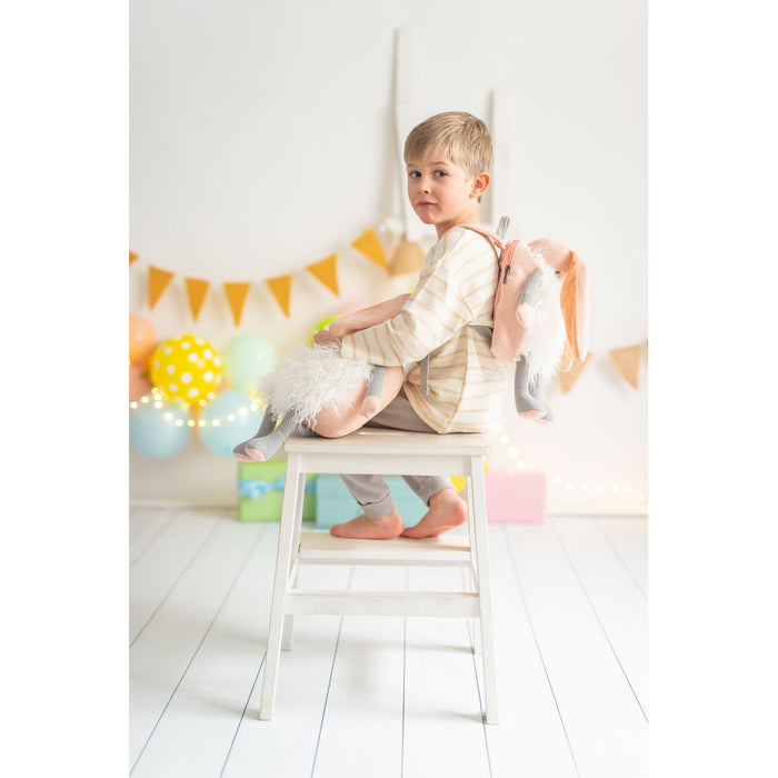 Cojín Crochetts Blanco Gris Rosa Conejo 24 x 34 x 9 cm