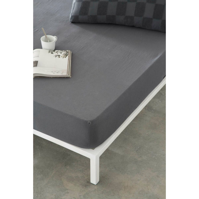 Naturals ELBA Dark Grey Fitted Sheet 180 x 200 cm (180 cm Bed)