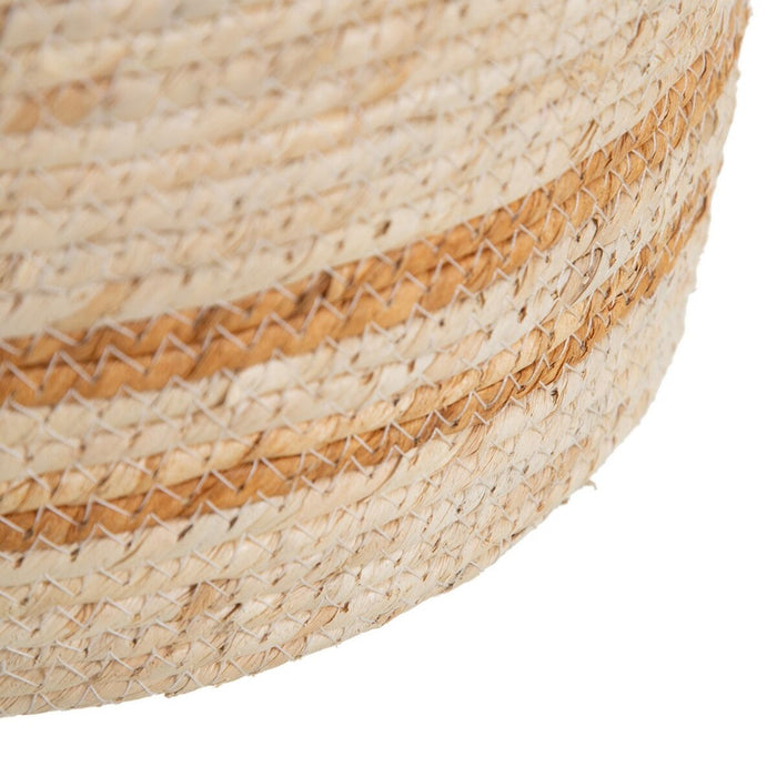 Natural Beige Basket Set 33 x 33 x 38 cm Natural Fiber (3 Pieces)