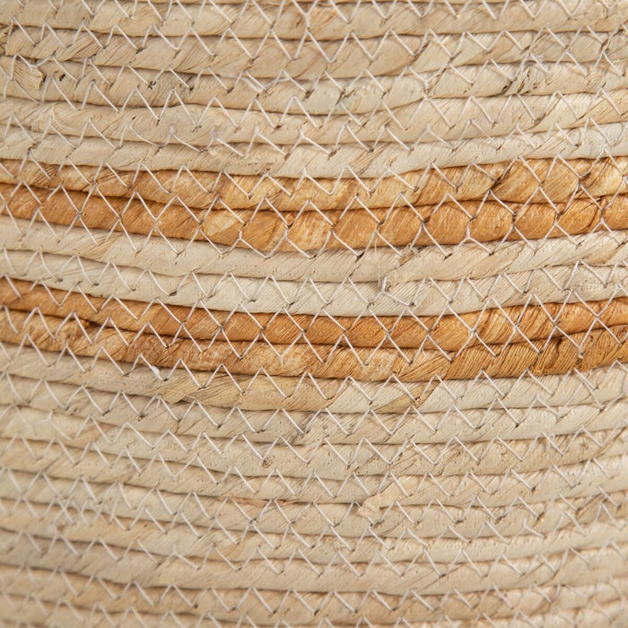 Natural Beige Basket Set 33 x 33 x 38 cm Natural Fiber (3 Pieces)