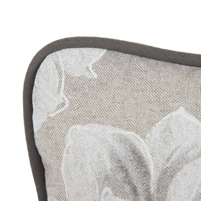 Cojín Gris Flores 50 x 30 cm