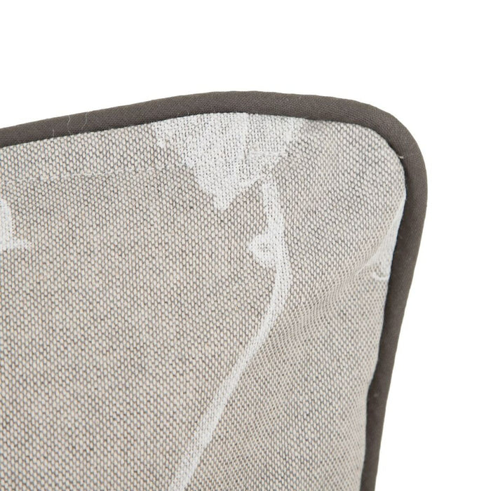 Cojín Gris Flores 60 x 40 cm