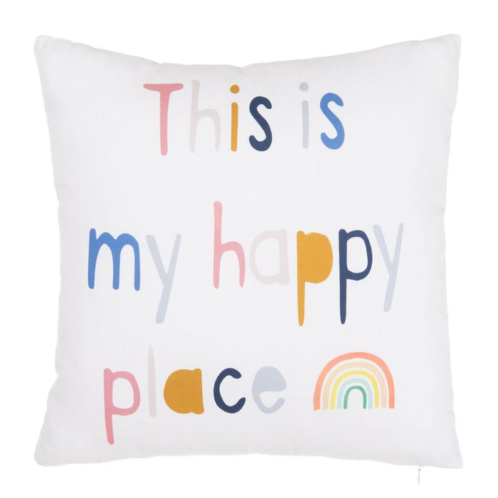 Happy White Cushion 40 x 40 cm Square