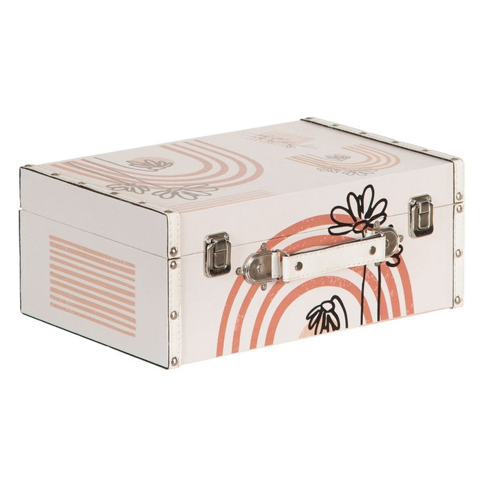 Trunk Set 34.5 x 24.5 x 14 cm Flowers DMF Canvas (2 Pieces)