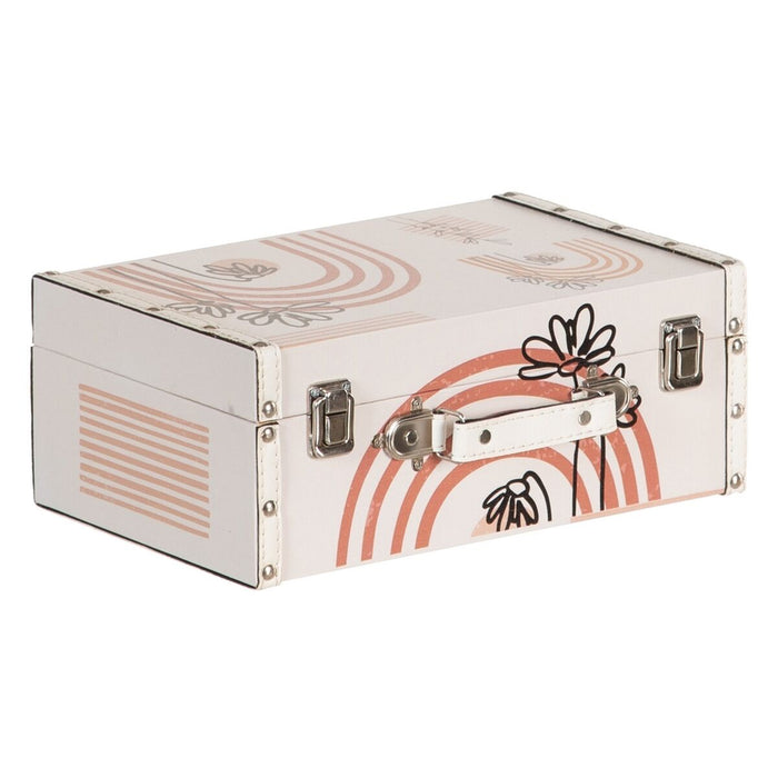 Trunk Set 34.5 x 24.5 x 14 cm Flowers DMF Canvas (2 Pieces)