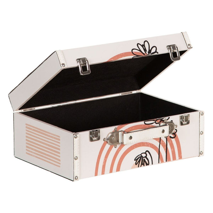 Trunk Set 34.5 x 24.5 x 14 cm Flowers DMF Canvas (2 Pieces)