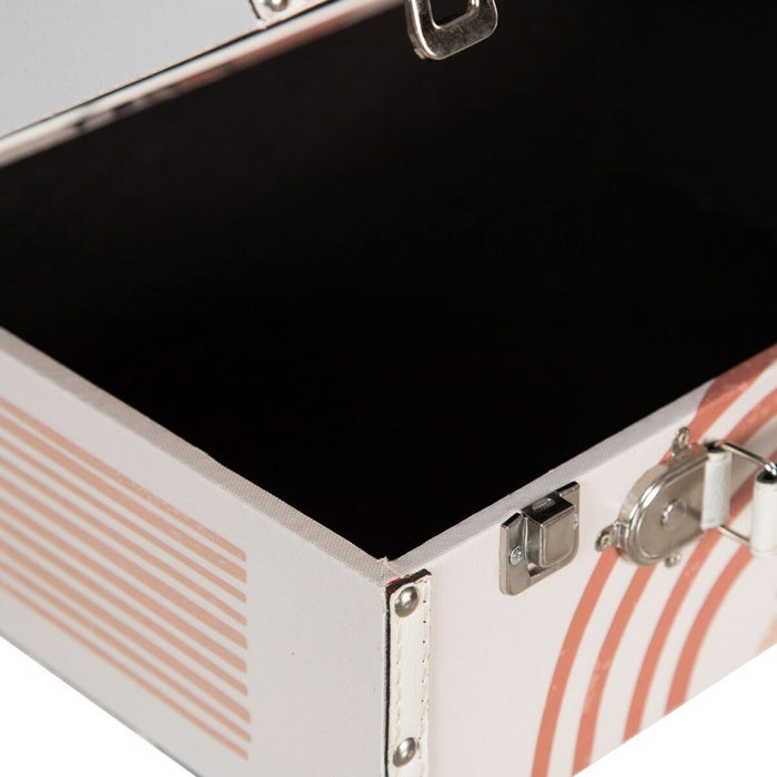 Trunk Set 34.5 x 24.5 x 14 cm Flowers DMF Canvas (2 Pieces)