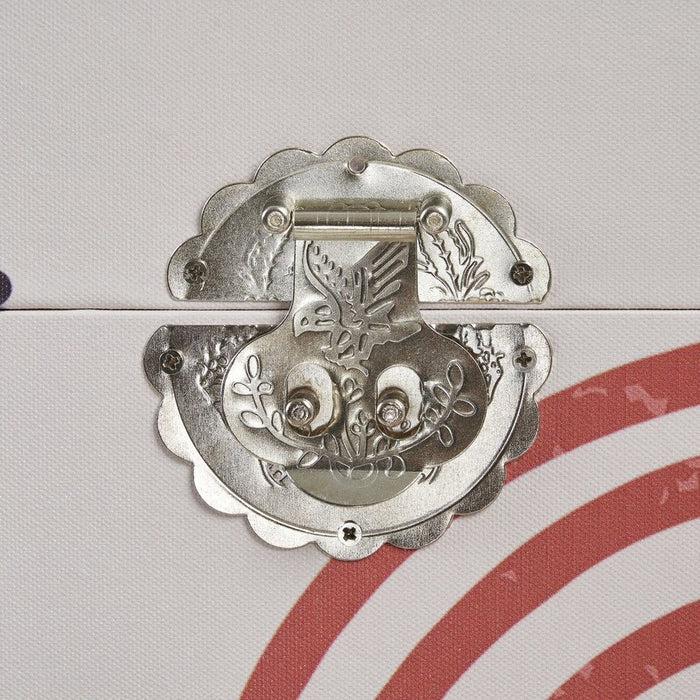 Trunk Set 65 x 38 x 35 cm Flowers DMF Canvas (3 Pieces)