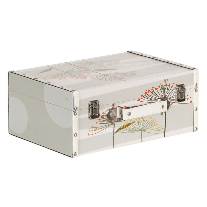 Trunk Set 34.5 x 24.5 x 14 cm Flowers DMF Canvas (2 Pieces)