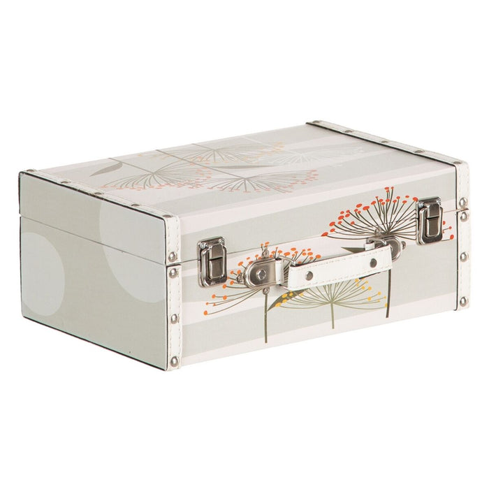 Trunk Set 34.5 x 24.5 x 14 cm Flowers DMF Canvas (2 Pieces)