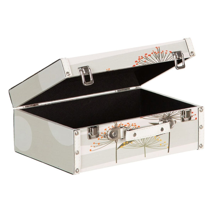 Trunk Set 34.5 x 24.5 x 14 cm Flowers DMF Canvas (2 Pieces)