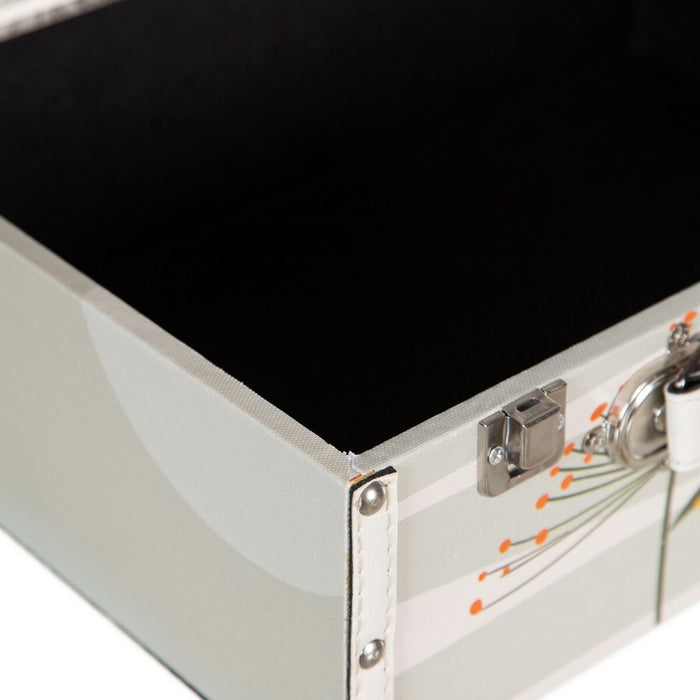 Trunk Set 34.5 x 24.5 x 14 cm Flowers DMF Canvas (2 Pieces)