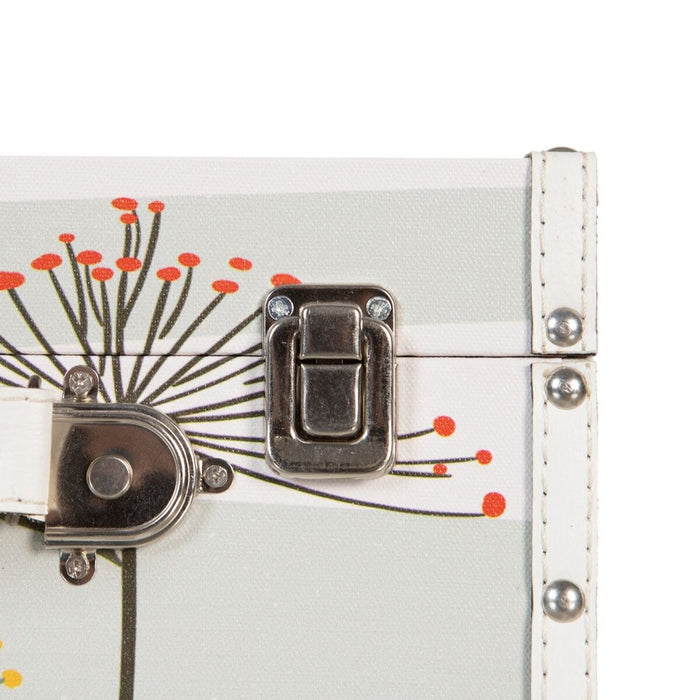 Trunk Set 34.5 x 24.5 x 14 cm Flowers DMF Canvas (2 Pieces)